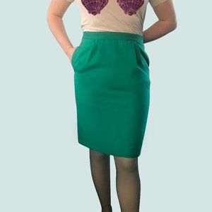 Vintage Green Midi Skirt